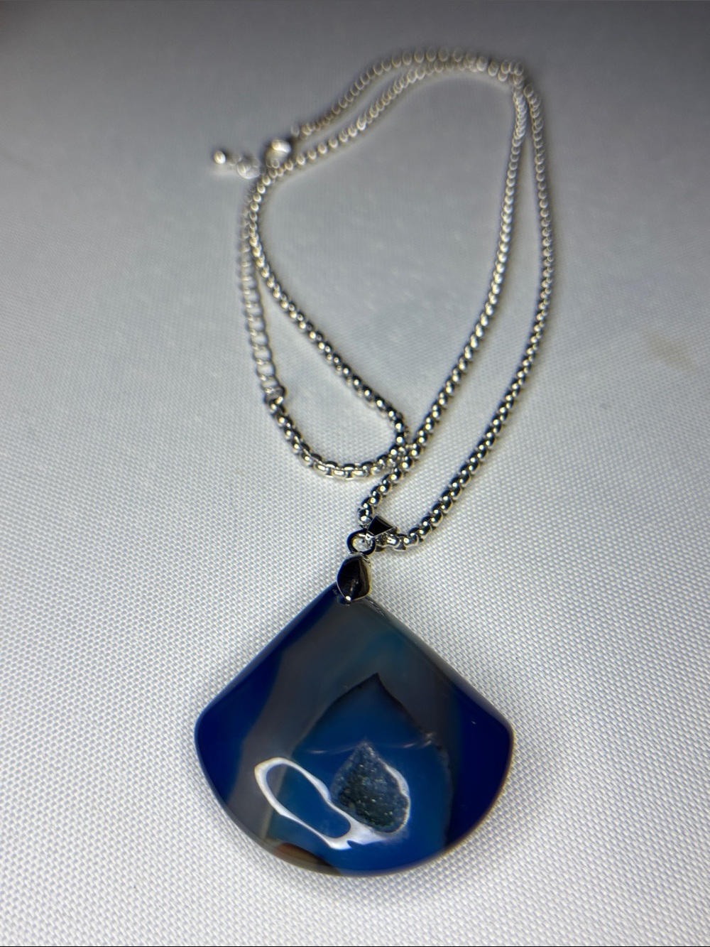 Large Druzy Banded Agate necklace